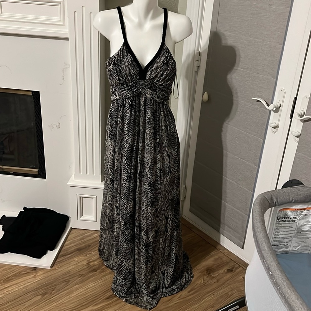 Express maxi dress, snake skin pattern - M